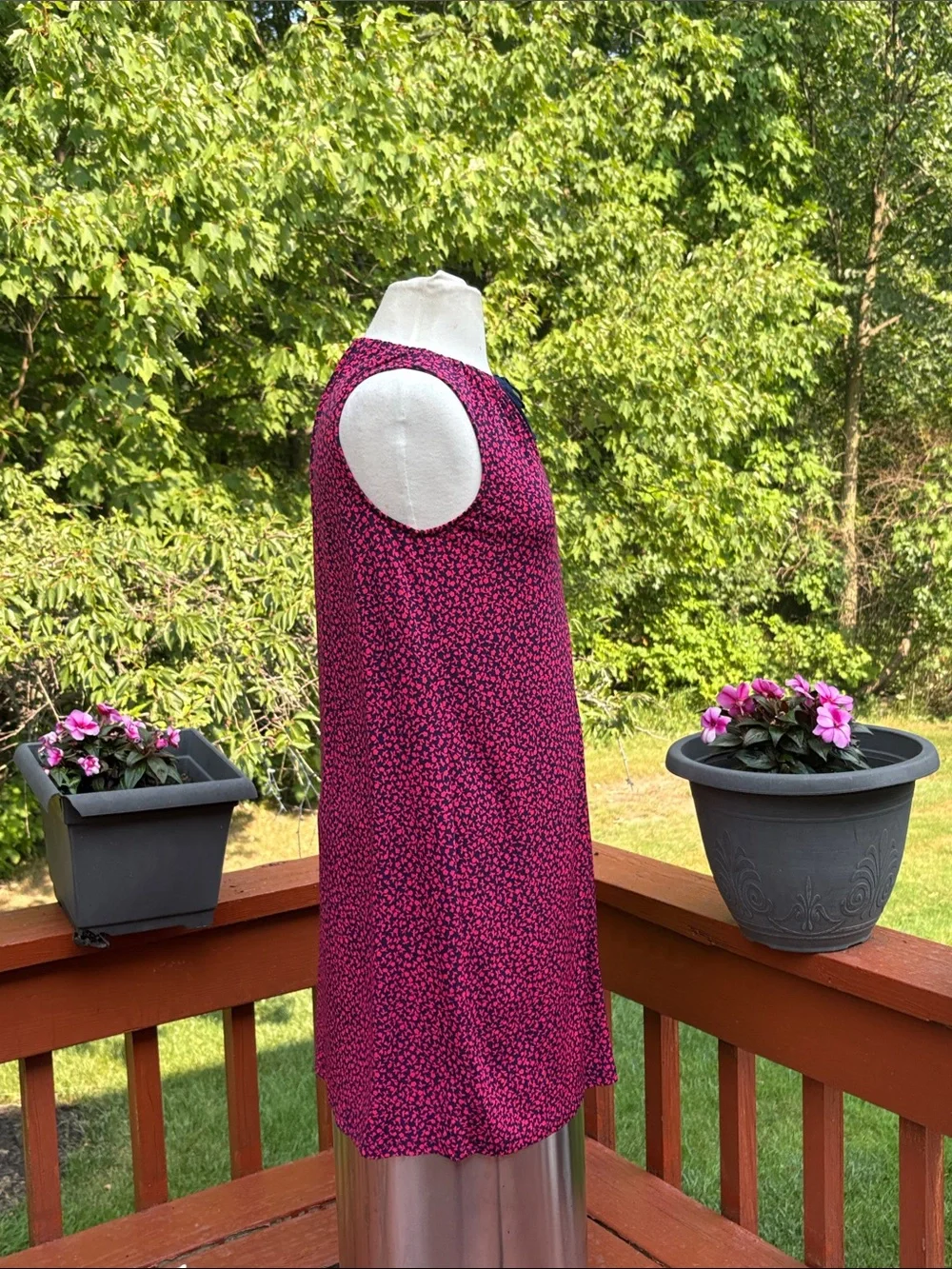 NWOT Michael Kors navy blue and pink mini dress